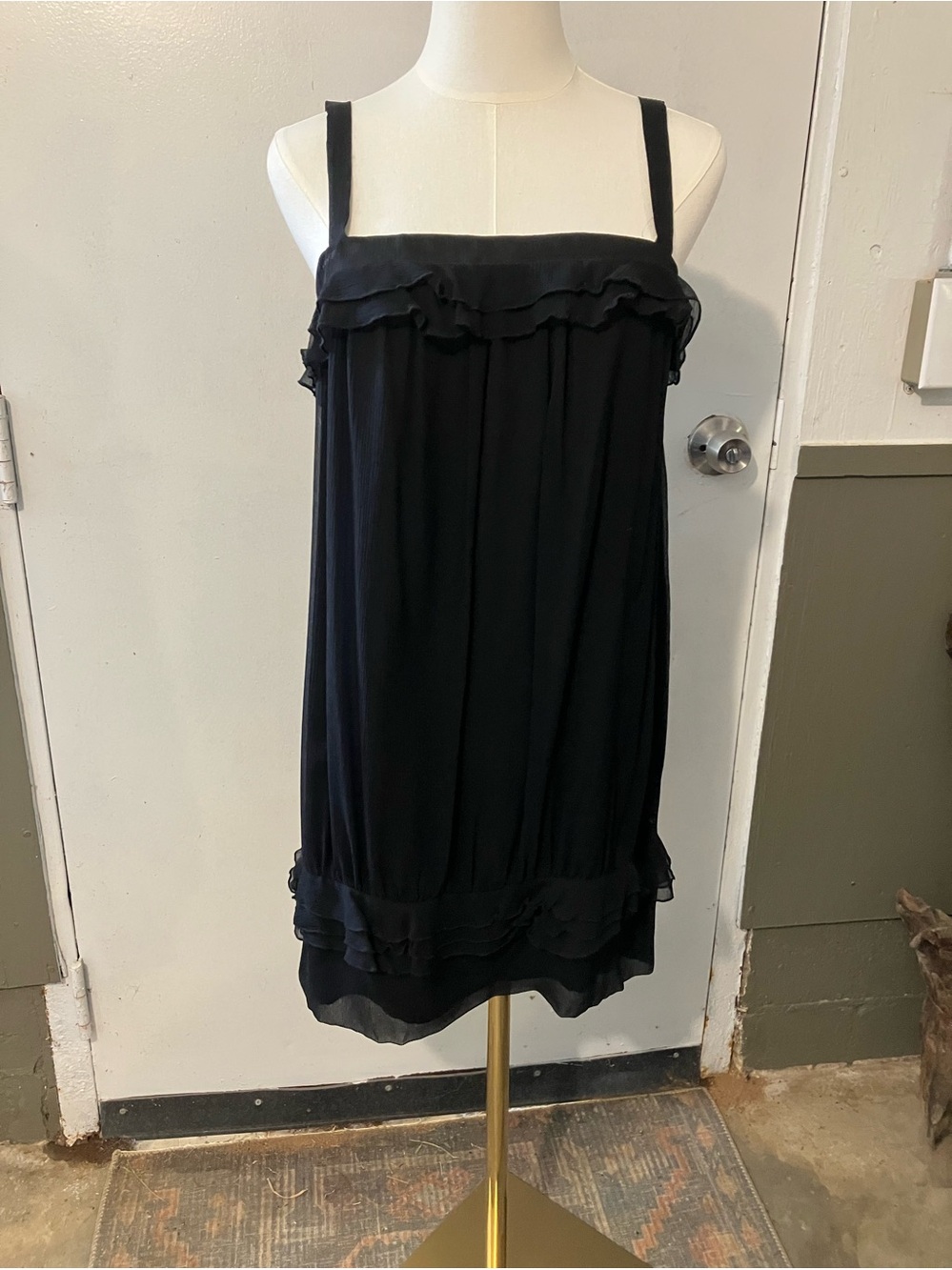 Susana Monaco black shimmy shift evening dress size 4 NWT